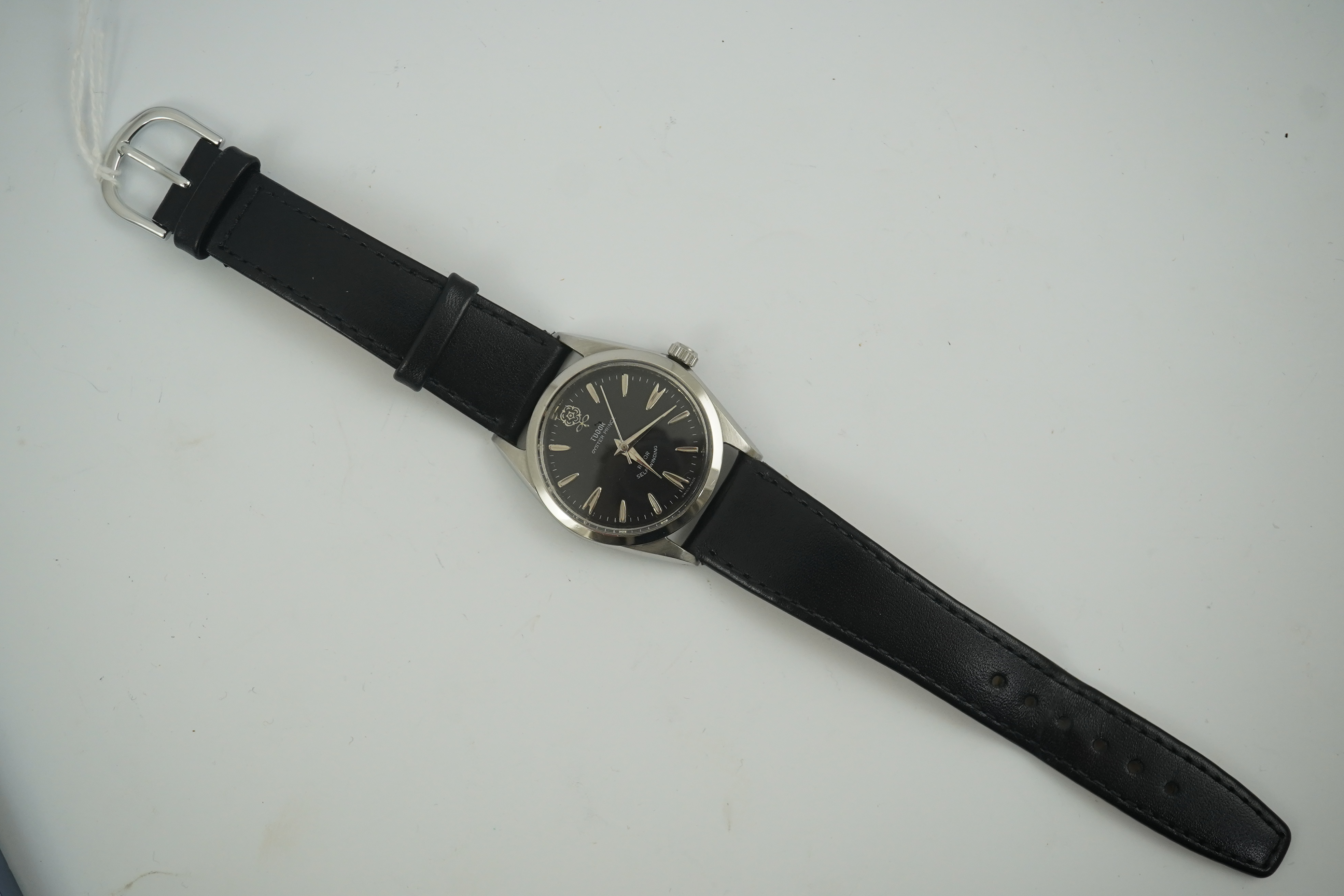 A gentleman's early 1970's stainless steel Tudor Oyster Prince Rotor Self-Winding wrist watch, on a later associated leather strap